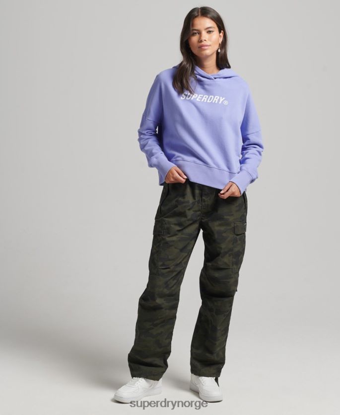 Superdry lilla klær 86P46D6071 code core sport crop box hettegenser kvinner