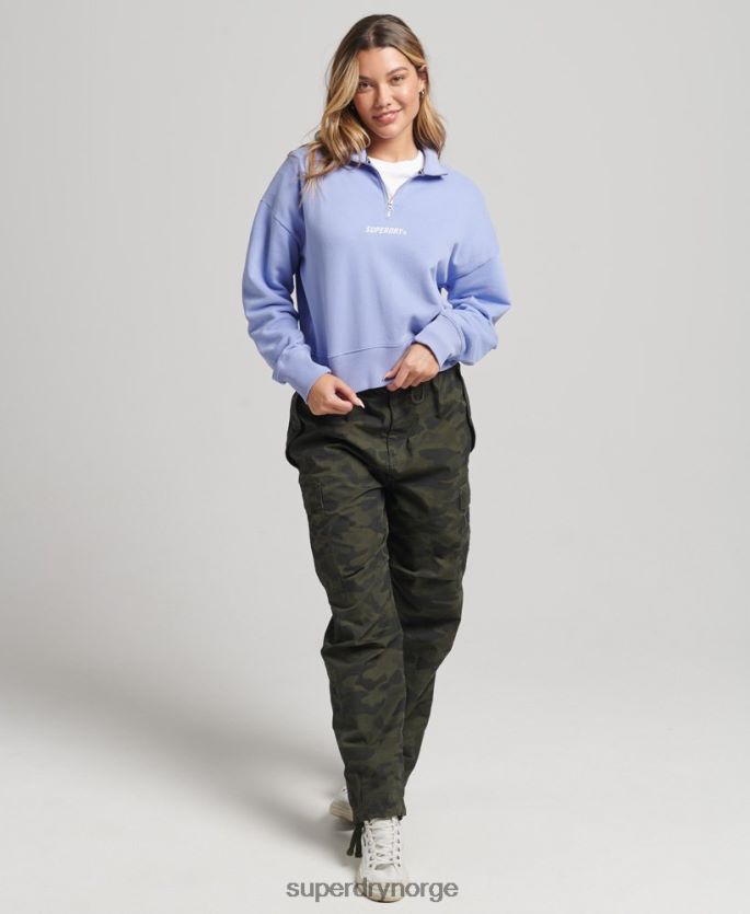 Superdry lilla klær 86P46D6111 core sport topp med halv glidelås kvinner