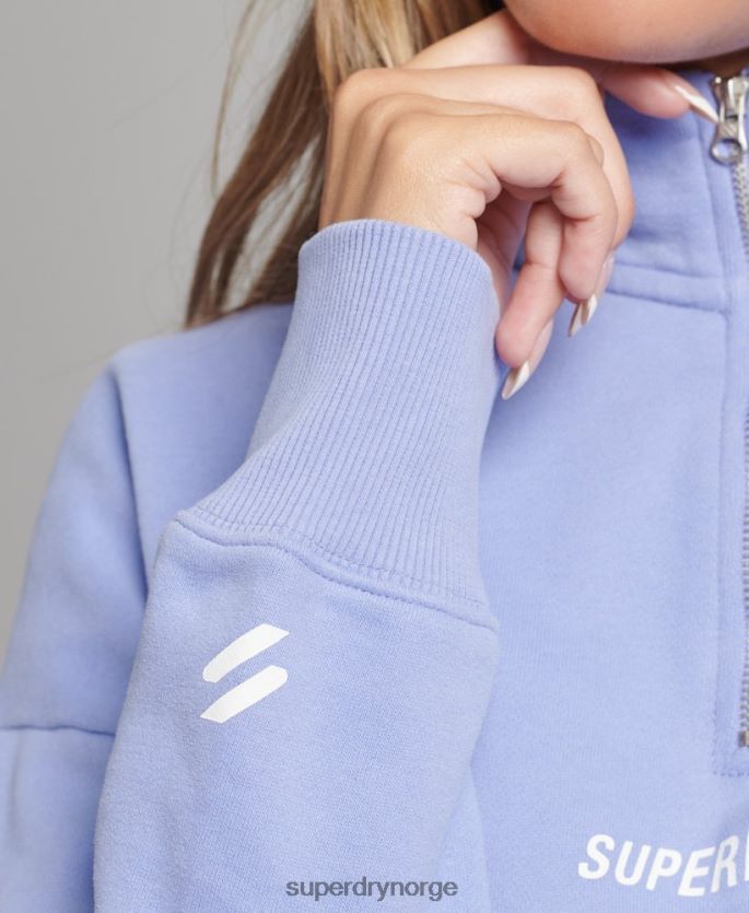 Superdry lilla klær 86P46D6111 core sport topp med halv glidelås kvinner
