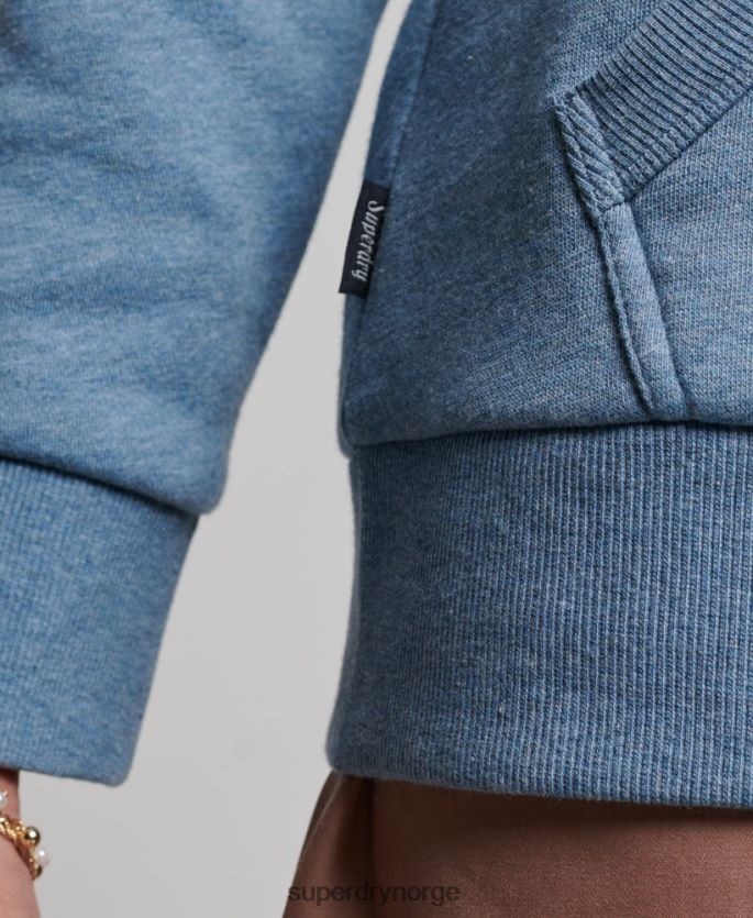 Superdry lyse blå klær 86P46D2241 vintage cooper-preget hettegenser kvinner