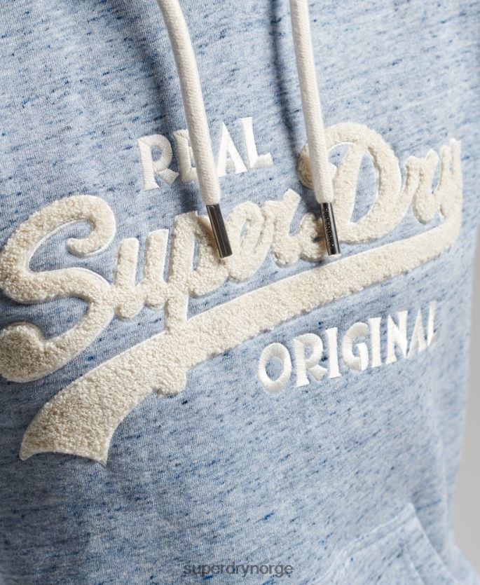 Superdry lyse blå klær 86P46D2320 vintage logo scripted collegiate hettegenser kvinner