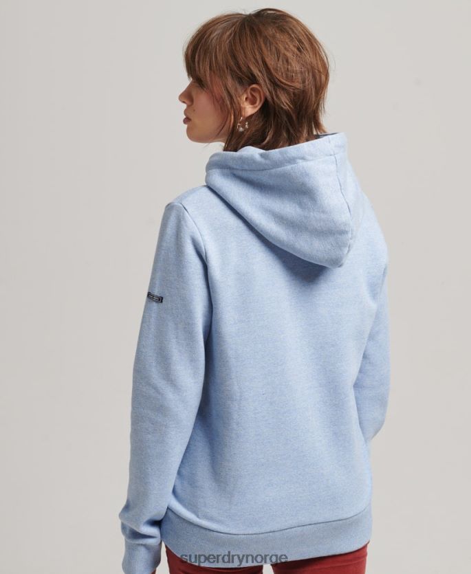 Superdry lyse blå klær 86P46D3397 vintage hettegenser med logo og arv kvinner