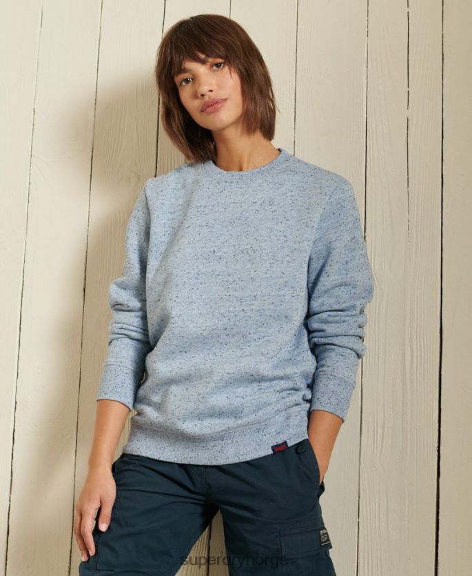 Superdry lyse blå klær 86P46D5831 vintage sweatshirt med logobesetning i økologisk bomull kvinner