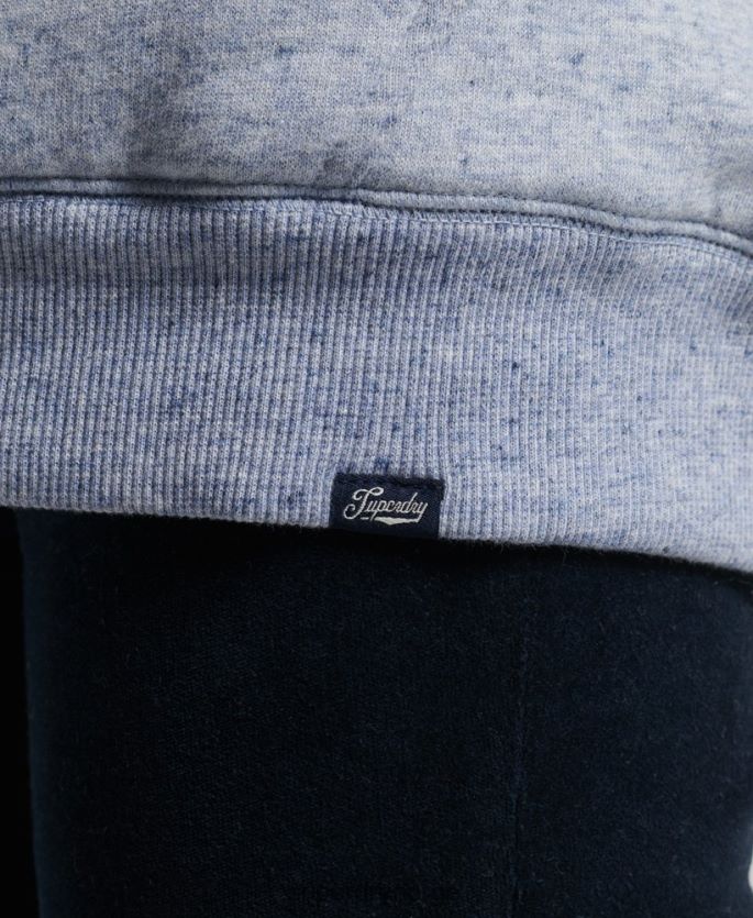 Superdry lyse blå klær 86P46D5880 essensiell borg-fôret hettegenser med glidelås kvinner