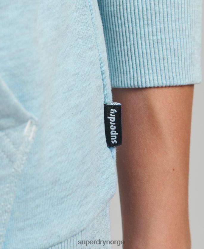 Superdry lyse blå klær 86P46D5907 90-talls terrenggrafisk hettegenser kvinner