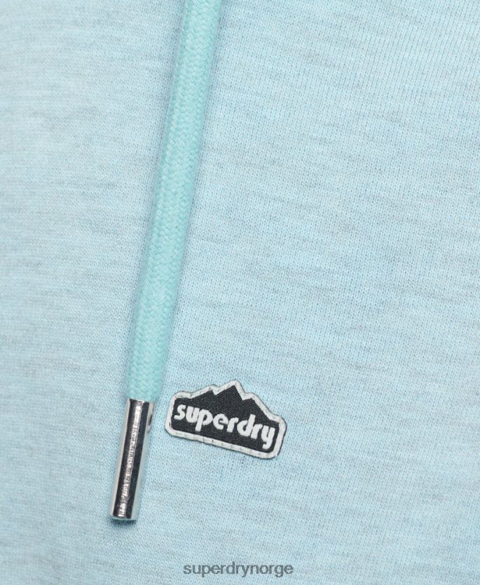Superdry lyse blå klær 86P46D5907 90-talls terrenggrafisk hettegenser kvinner