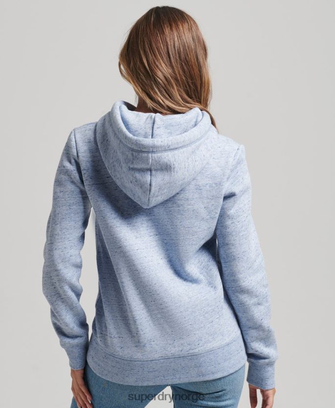 Superdry lyse blå klær 86P46D6117 essensiell logo-hettegenser i økologisk bomull kvinner
