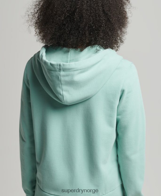 Superdry lyse blå klær 86P46D6127 vintage logo narrativ hettegenser med glidelås kvinner