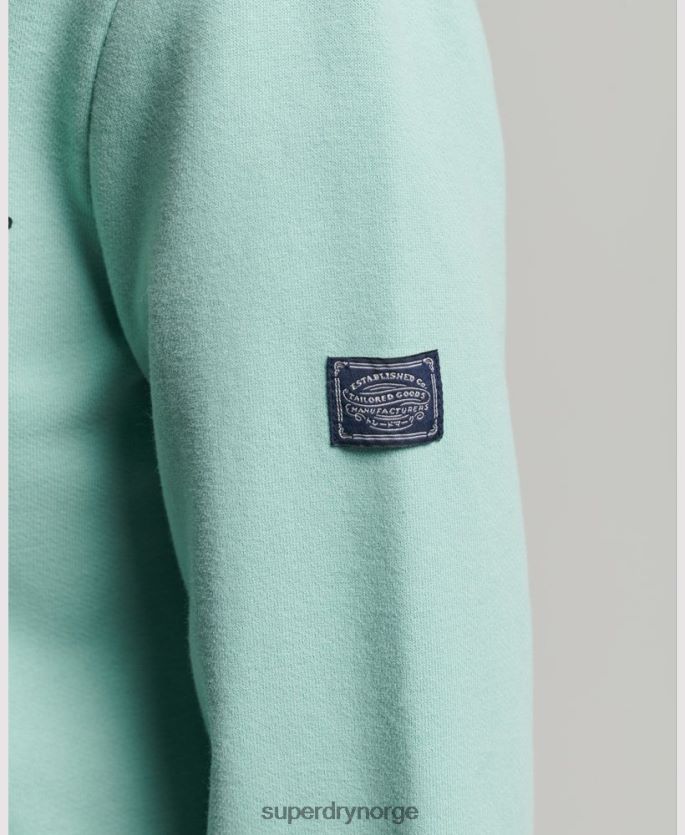 Superdry lyse blå klær 86P46D6127 vintage logo narrativ hettegenser med glidelås kvinner