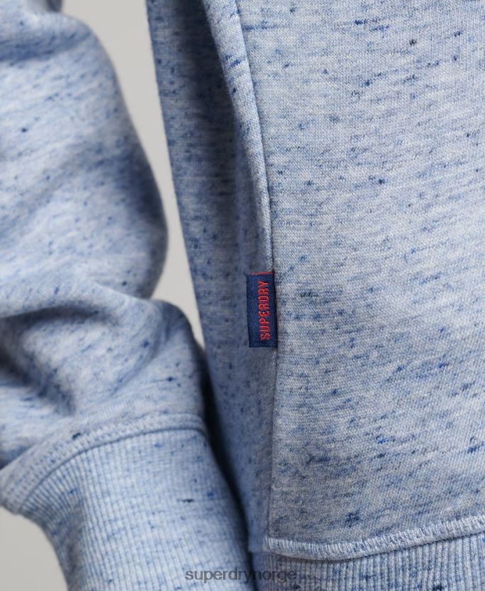 Superdry lyse blå klær 86P46D6711 Henley sweatshirt med vintage logo i økologisk bomull kvinner