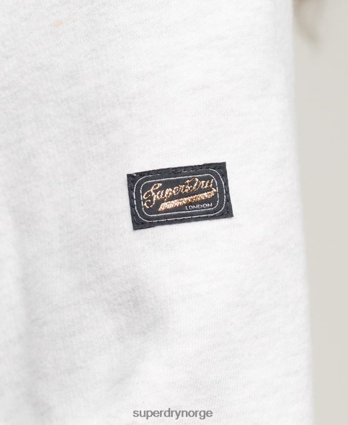 Superdry lysegrå klær 86P46D2108 vintage logo-fortelling hettegenser kvinner