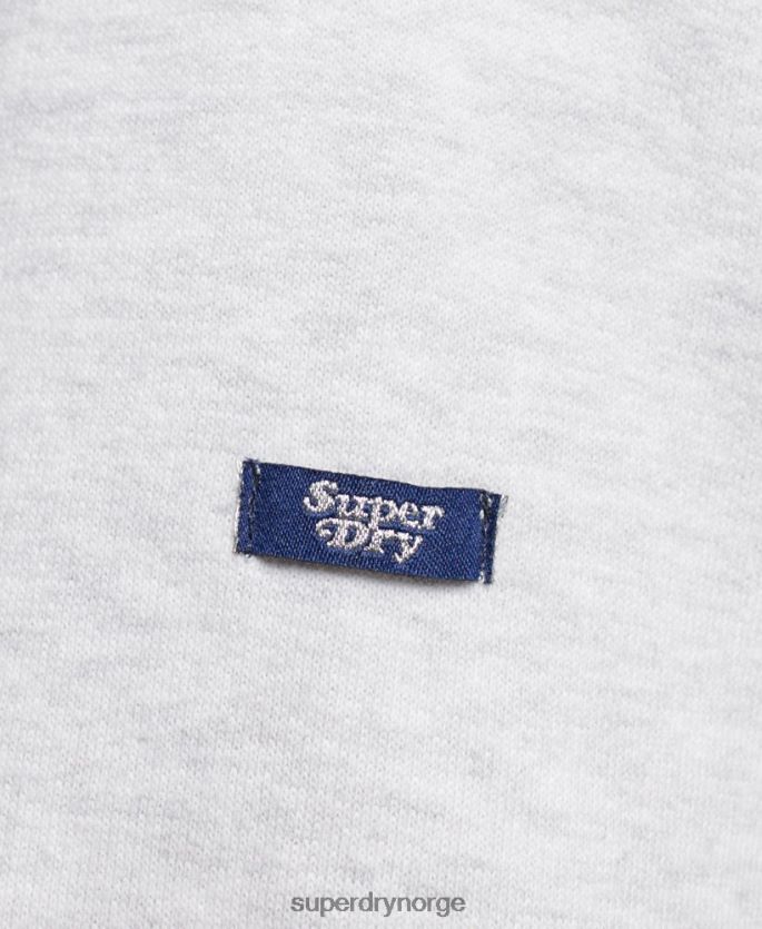 Superdry lysegrå klær 86P46D2223 vintage scripted infill hettegenser kvinner