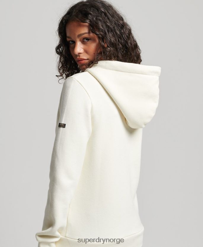 Superdry lysegrå klær 86P46D2282 vintage logo narrativ hettegenser med glidelås kvinner