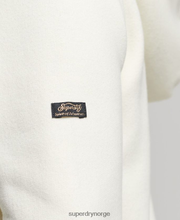 Superdry lysegrå klær 86P46D2282 vintage logo narrativ hettegenser med glidelås kvinner