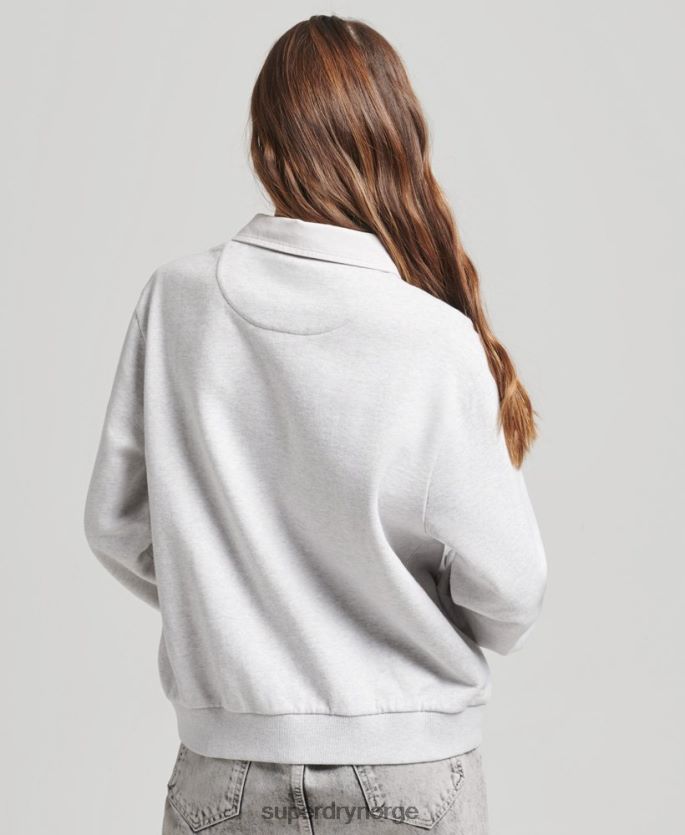 Superdry lysegrå klær 86P46D3052 vintage rugbygenser kvinner