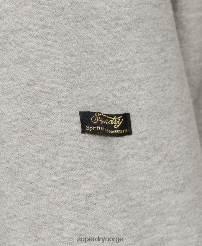 Superdry lysegrå klær 86P46D3370 vintage logo premium varer floral hettegenser kvinner