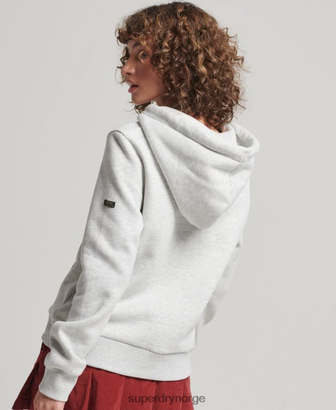 Superdry lysegrå klær 86P46D3389 Japansk vintage logo grafisk hettegenser kvinner