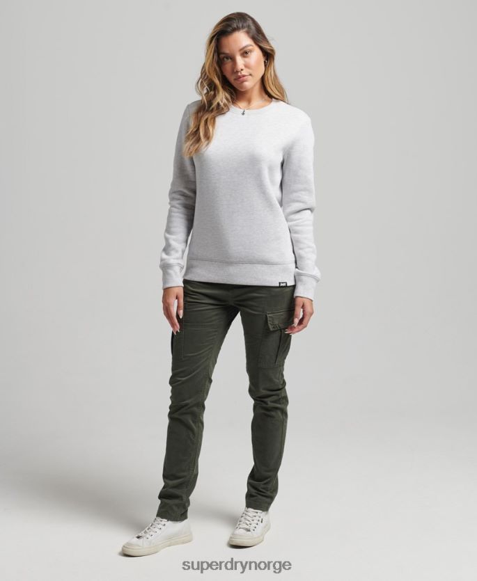 Superdry lysegrå klær 86P46D3402 genser med logobesetning i økologisk bomull kvinner