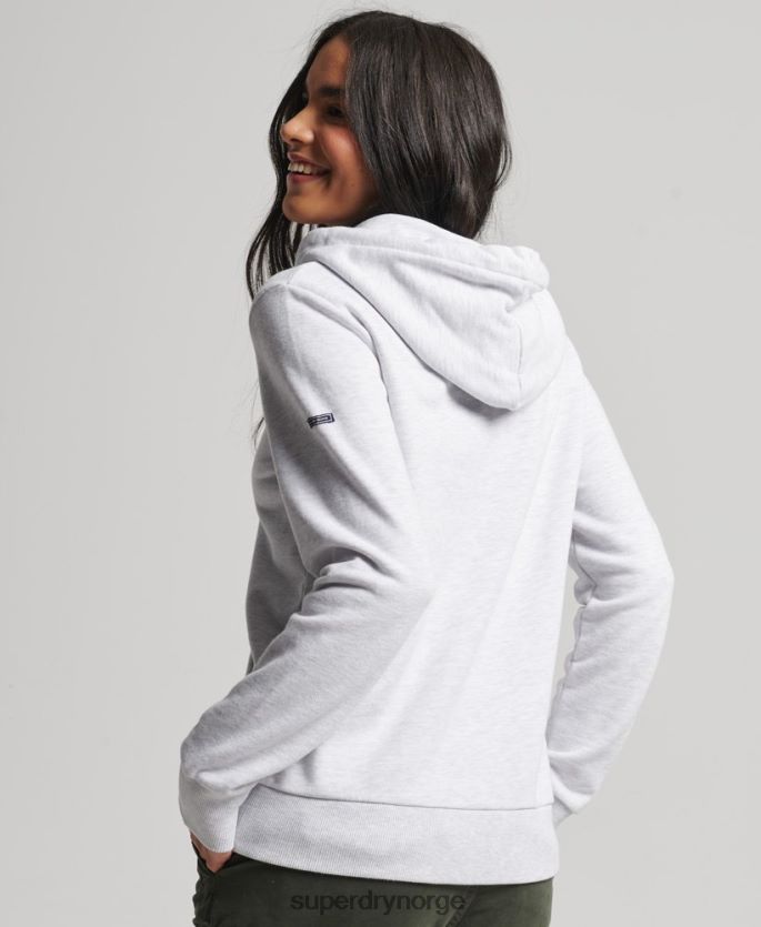 Superdry lysegrå klær 86P46D3409 vintage logo arv ubørstet hettegenser kvinner
