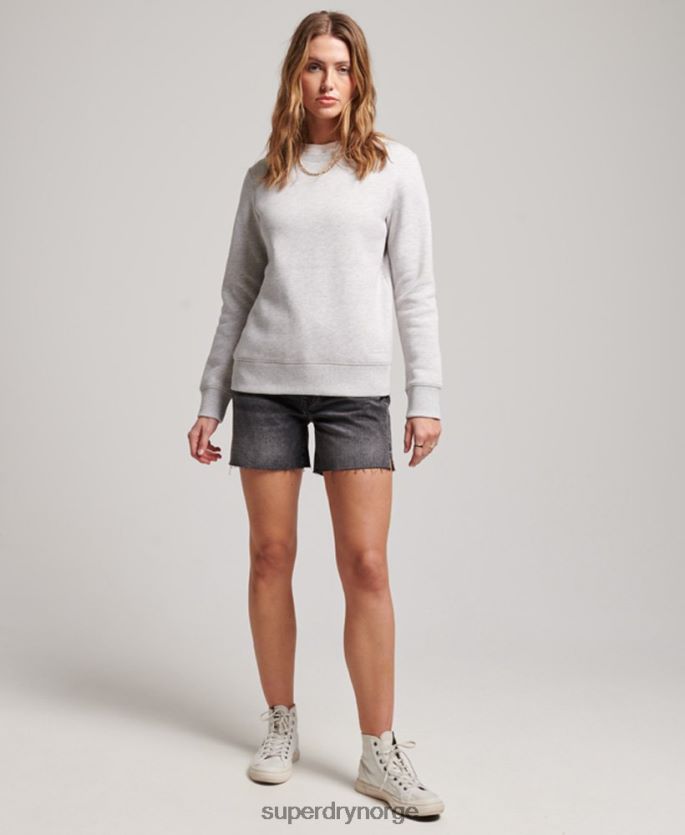 Superdry lysegrå klær 86P46D3429 vintage logo brodert crew sweatshirt kvinner