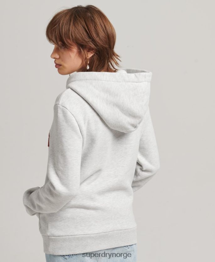 Superdry lysegrå klær 86P46D3443 college-hettegenser i manusstil kvinner