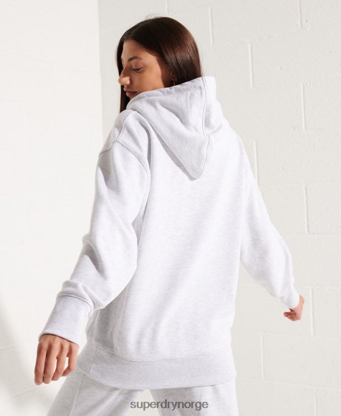Superdry lysegrå klær 86P46D3449 applikasjon oversized hettegenser kvinner