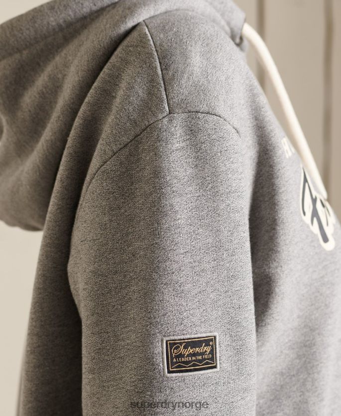 Superdry lysegrå klær 86P46D3469 oversized heritage mountain hettegenser kvinner