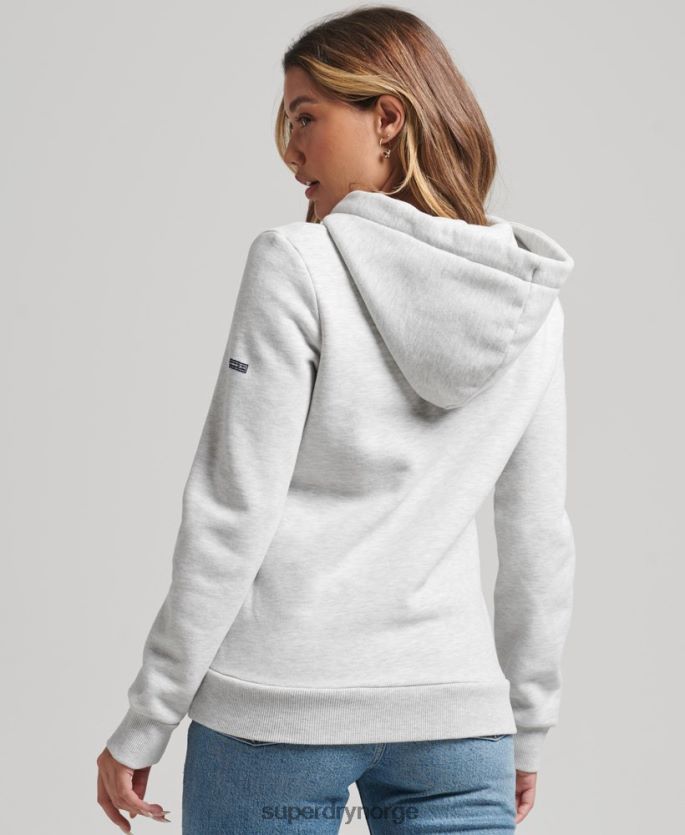 Superdry lysegrå klær 86P46D5770 vintage cooper nostalgi hettegenser kvinner