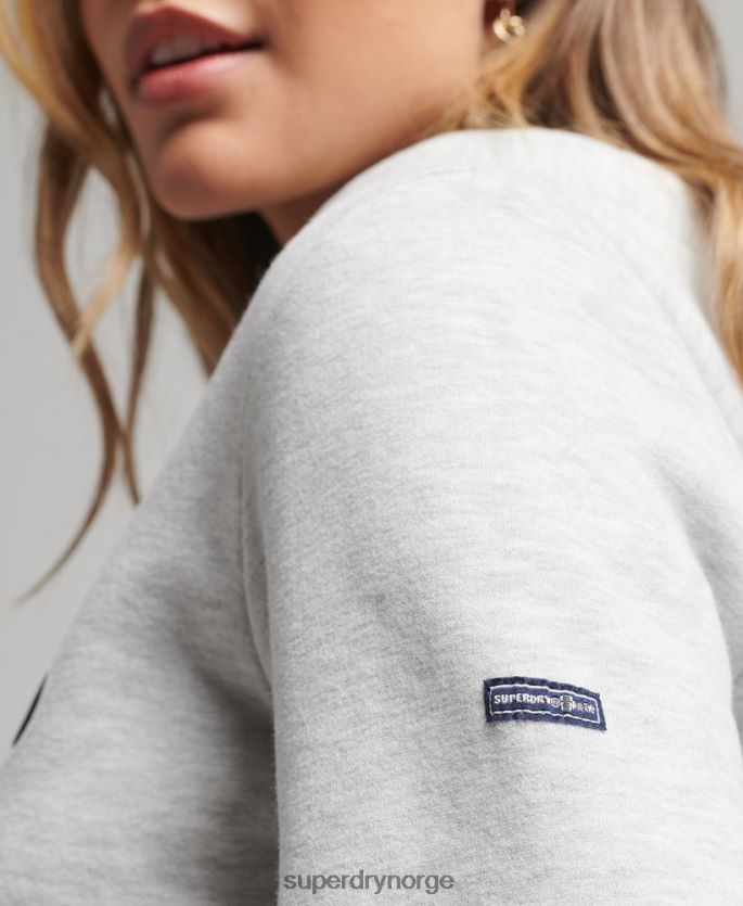 Superdry lysegrå klær 86P46D5770 vintage cooper nostalgi hettegenser kvinner