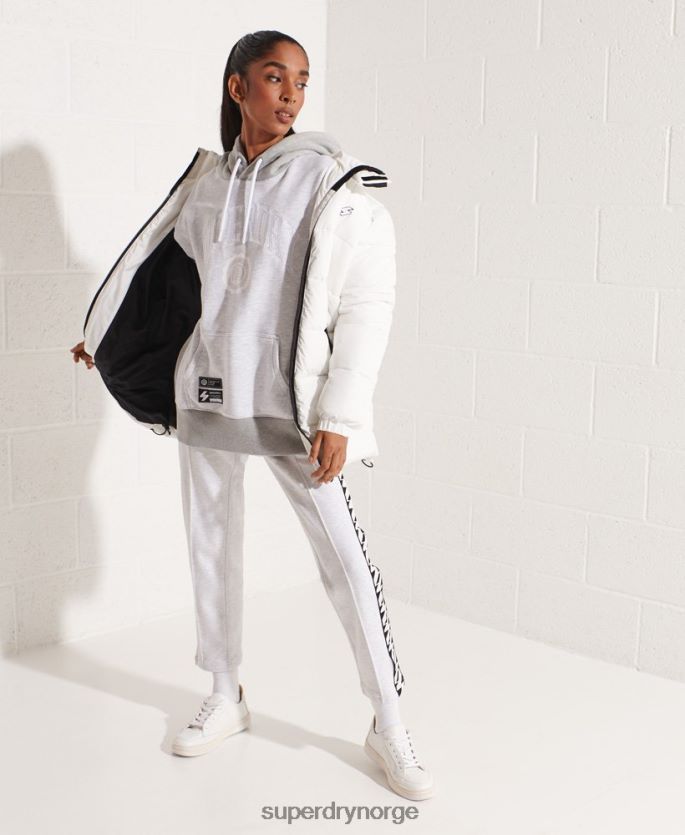 Superdry lysegrå klær 86P46D5784 varsity arch oversized hettegenser kvinner