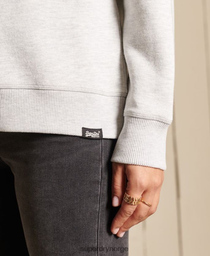 Superdry lysegrå klær 86P46D5800 vintage sweatshirt med logobesetning i økologisk bomull kvinner