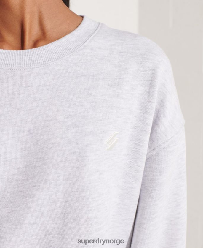 Superdry lysegrå klær 86P46D5821 genser i økologisk bomull kvinner