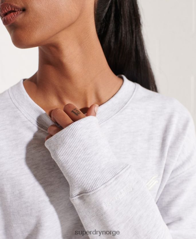 Superdry lysegrå klær 86P46D5821 genser i økologisk bomull kvinner