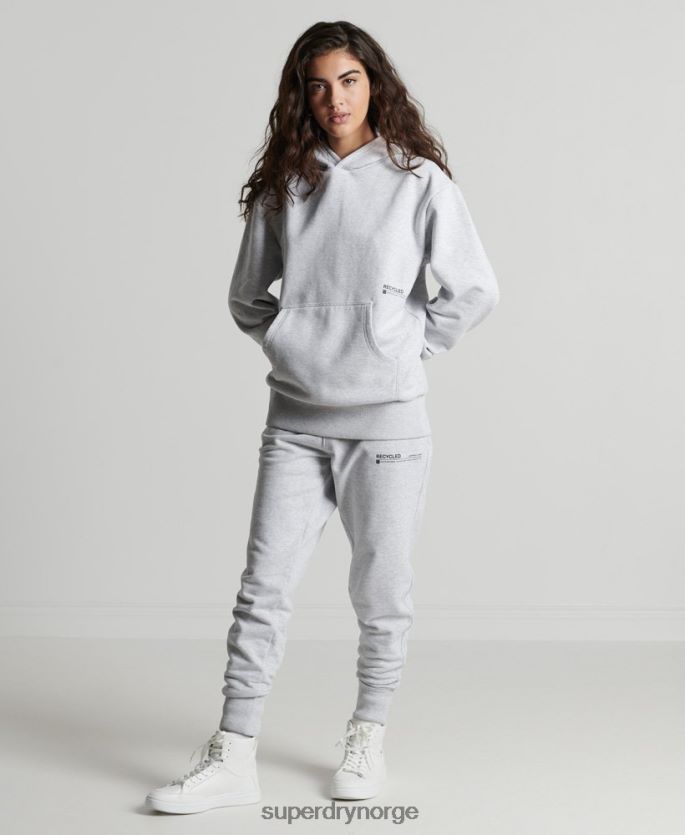 Superdry lysegrå klær 86P46D5834 resirkulert mikro mid hettegenser kvinner
