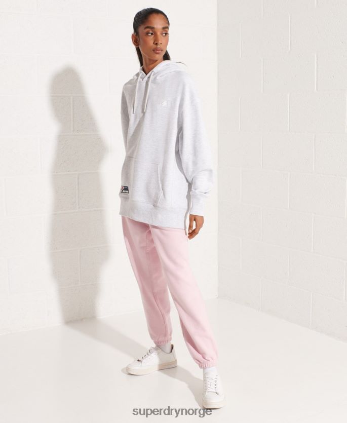 Superdry lysegrå klær 86P46D5852 essensiell oversized hettegenser i økologisk bomull kvinner