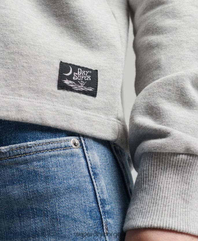 Superdry lysegrå klær 86P46D5890 vintage surf ranchero hettegenser kvinner