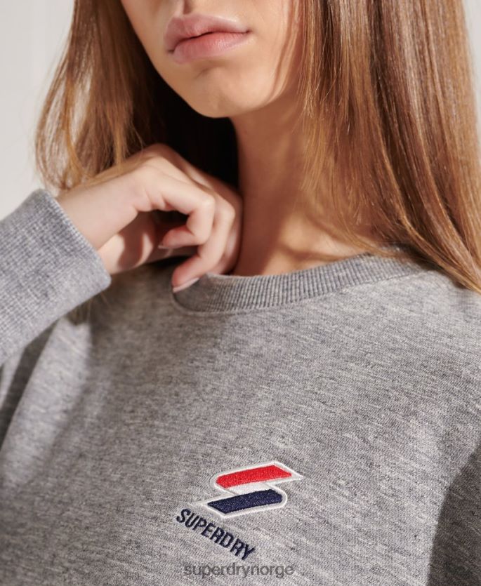 Superdry lysegrå klær 86P46D5931 sportsstyle essential crew sweatshirt kvinner