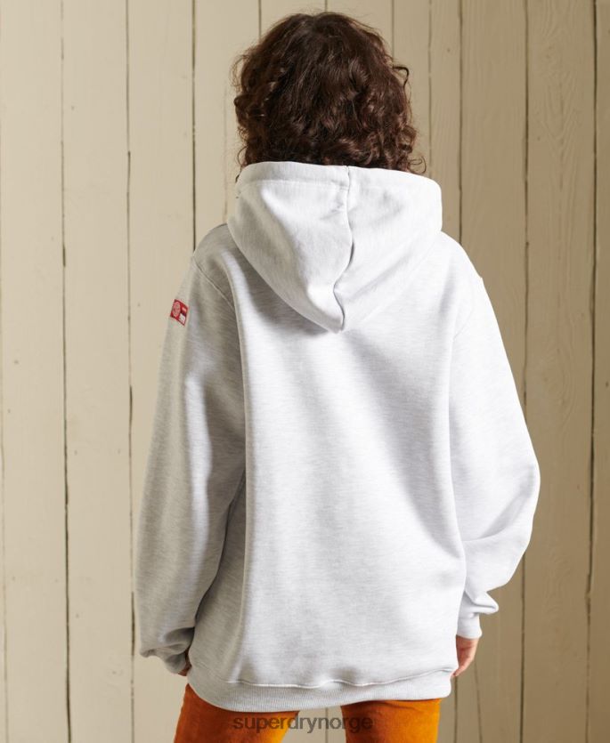 Superdry lysegrå klær 86P46D5956 boho graphic ana hettegenser kvinner