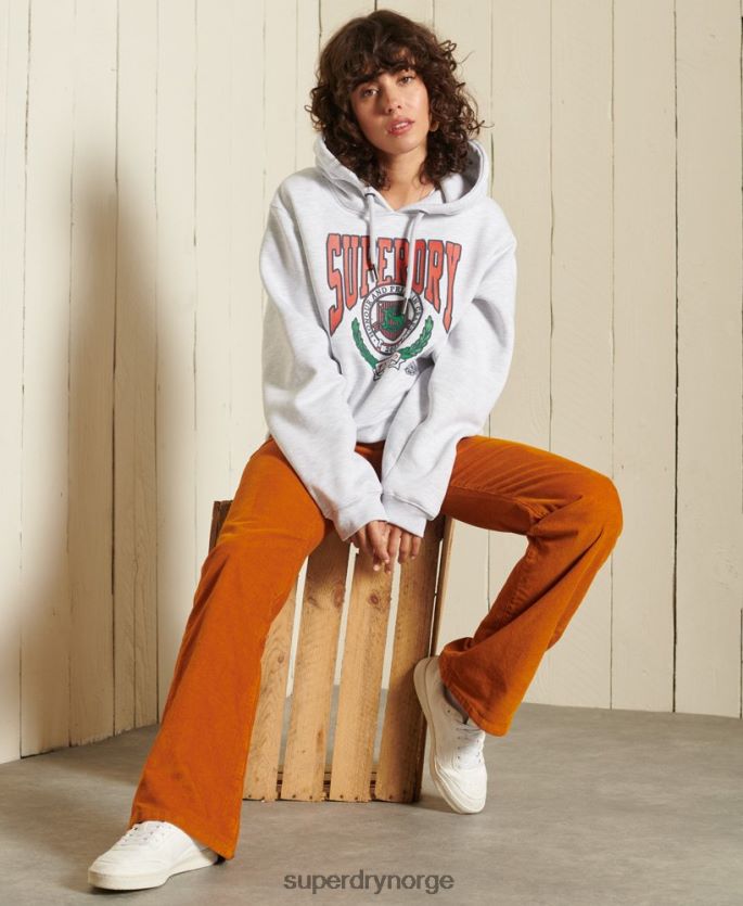 Superdry lysegrå klær 86P46D5956 boho graphic ana hettegenser kvinner