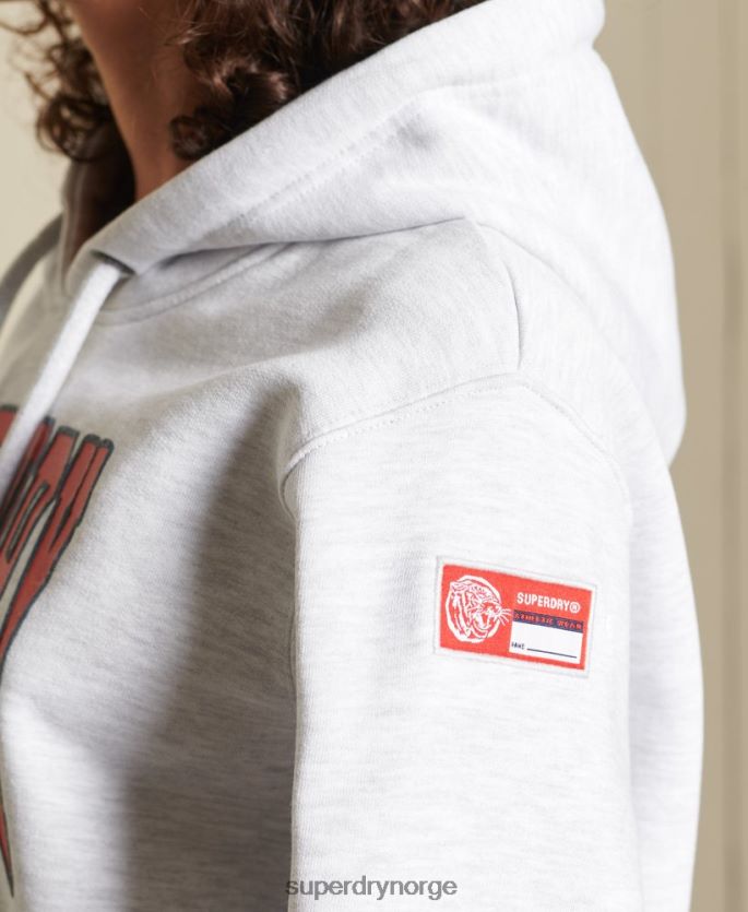 Superdry lysegrå klær 86P46D5956 boho graphic ana hettegenser kvinner