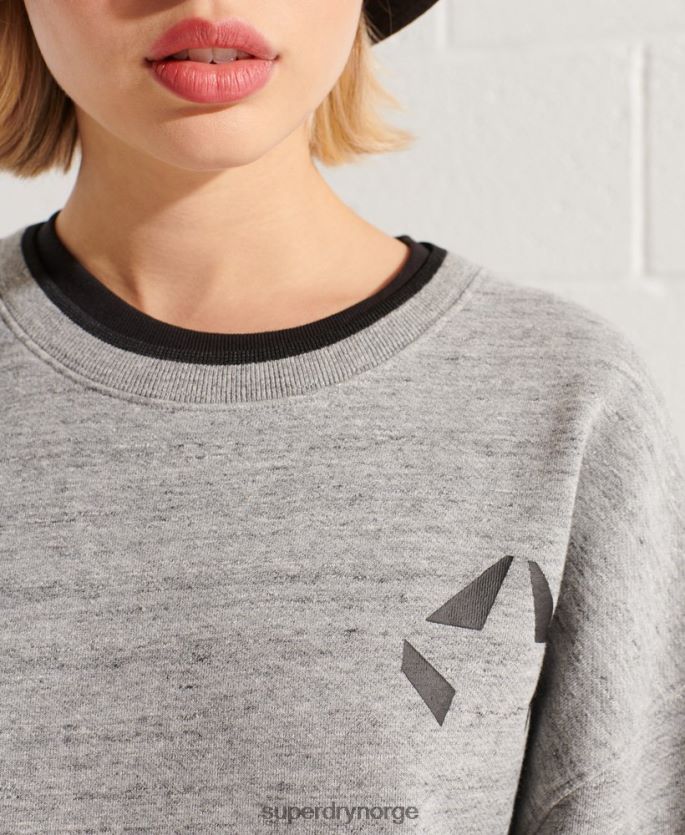 Superdry lysegrå klær 86P46D5966 strikeout oversized crew sweatshirt kvinner