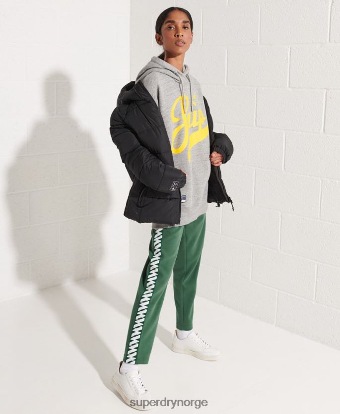 Superdry lysegrå klær 86P46D5976 strikeout oversized hettegenser kvinner
