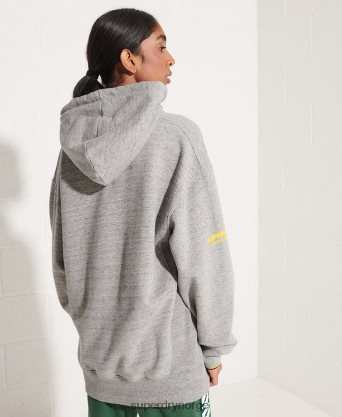 Superdry lysegrå klær 86P46D5976 strikeout oversized hettegenser kvinner