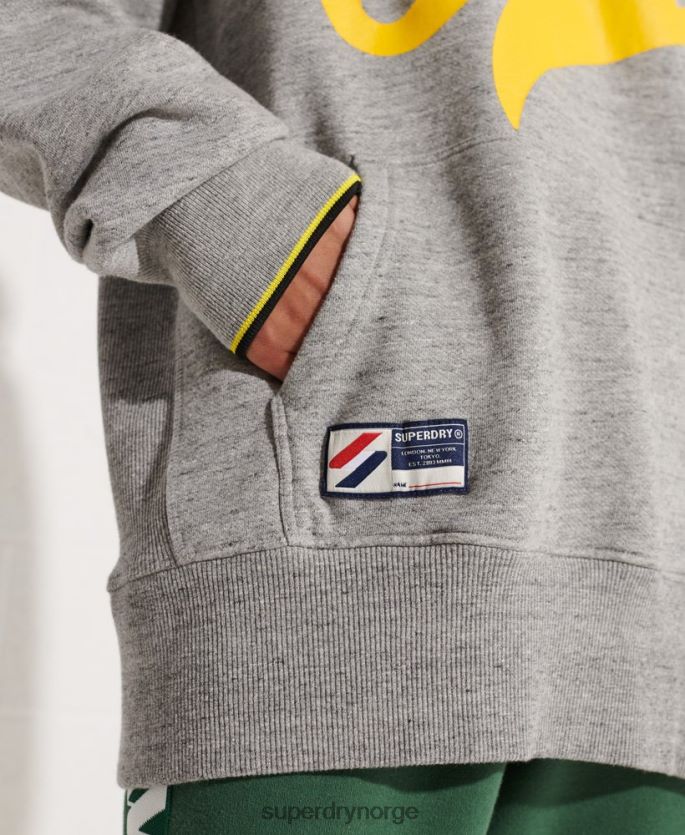 Superdry lysegrå klær 86P46D5976 strikeout oversized hettegenser kvinner
