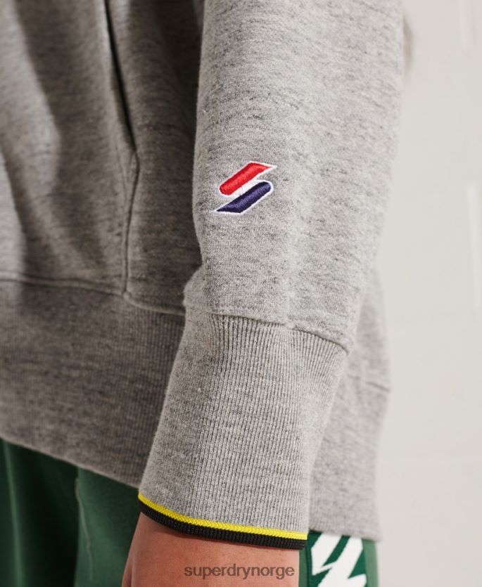 Superdry lysegrå klær 86P46D5976 strikeout oversized hettegenser kvinner