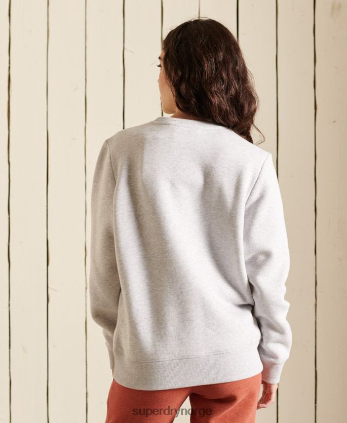 Superdry lysegrå klær 86P46D5990 vintage sweatshirt med logobesetning kvinner