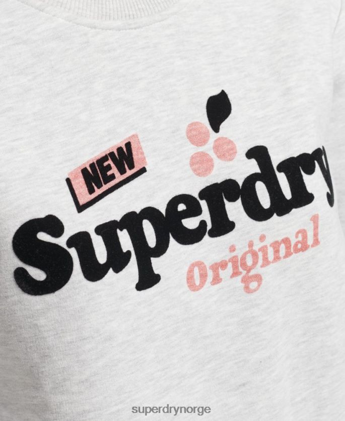 Superdry lysegrå klær 86P46D6002 cooper nostalgi crew sweatshirt kvinner