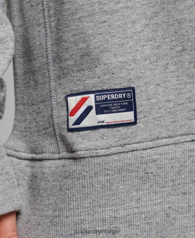 Superdry lysegrå klær 86P46D6041 college oversized genser med halv glidelås kvinner