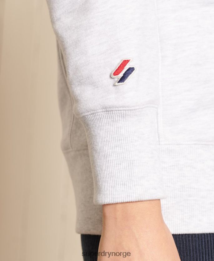 Superdry lysegrå klær 86P46D6045 kode oversized applique crew sweatshirt kvinner