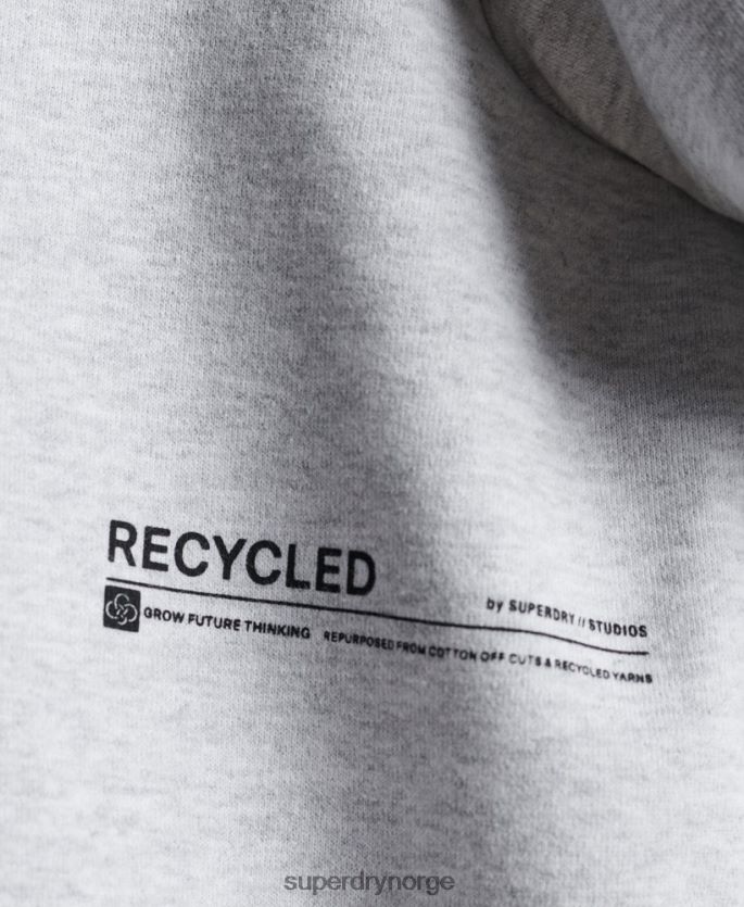 Superdry lysegrå klær 86P46D6062 resirkulert mikro mid crew sweatshirt kvinner